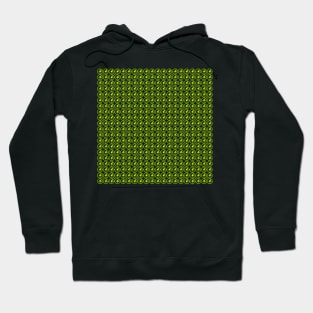 Simple spring toned pattern made of circles, stars and tones of green Hoodie